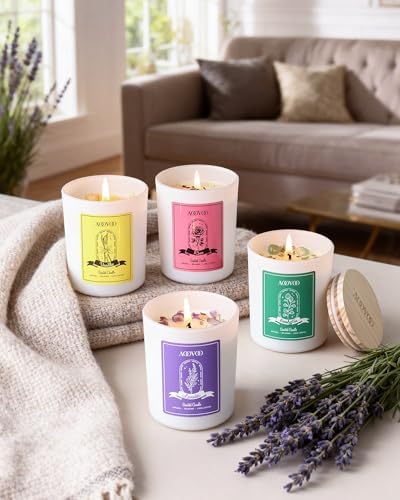 AOOVOO Rose/Vanilla/Eucalyptus/Lavender Scented Candles for Women