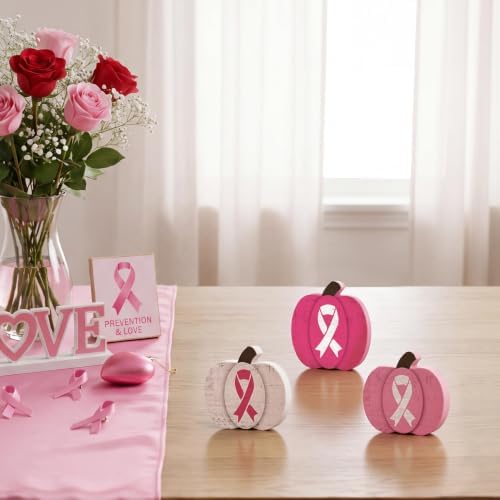 Smile Breast Cancer Awareness Wooden Standing Decor Set