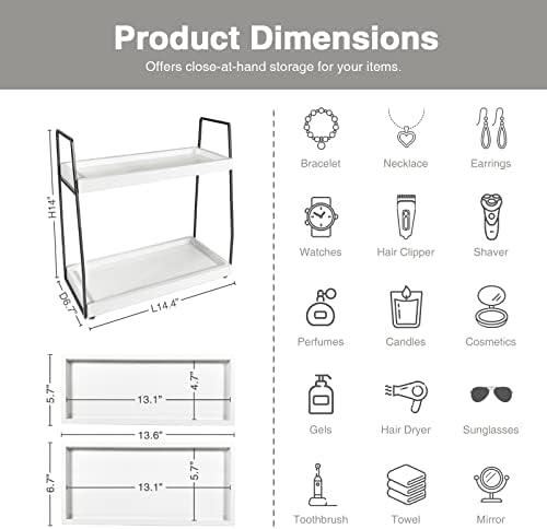 Wood Shelf Tray / White-grey
