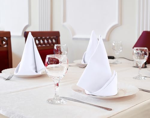 Utopia Kitchen Cotton Blend White Cloth Napkins [24 Pack, 18x18 Inch]