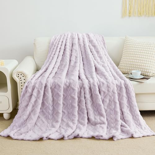 Aganear Fleece Throw Blanket for Couch Sofa 50"x60" Purple