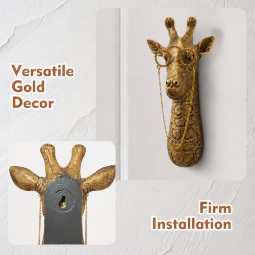 UITWMKTG Gold Animal Head Wall Decor Wall Sculpture Home Decor Statue for Living Room Office Bedroom Modern Decor for