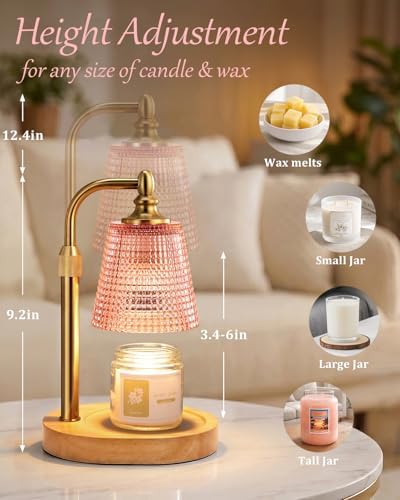 Candle Warmer Lamp with Timer, Birthday Gifts for Women,Pink Dorm Decor