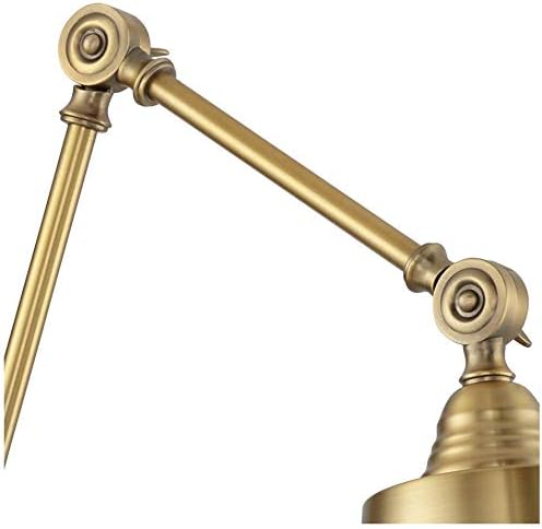 Mendes Antique Brass Swing Arm Plug-In Wall Lamps Set of 2 Light Fixture | Modern Adjustable Up Down Metal Shade for