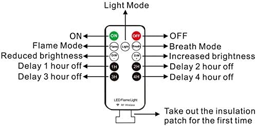 LED Flame Lights with Remote Timer, Flame Lamp 4 Modes USB Rechargeable Fire Lights Indoor Campfire Outdoor Decorative