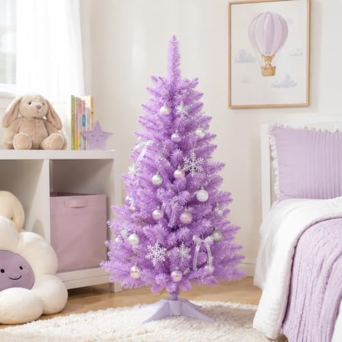 4FT Purple Artificial Small Christmas Tree Mini Tabletop Decor