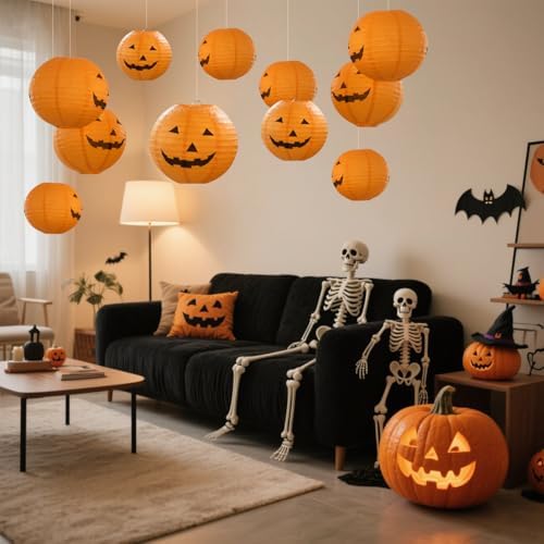 12pcs 10in Floating Jack-O-Lanterns
