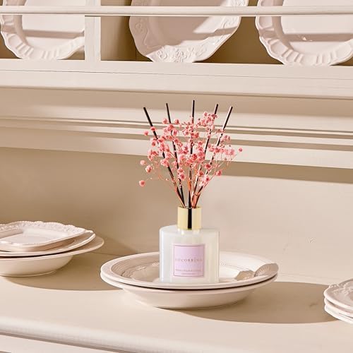 Cocorrína Reed Diffuser Sets - 6.7 oz. White Peach& Oolong Scented Diffuser with 8 Sticks Home Fragrance Reed Diffuser