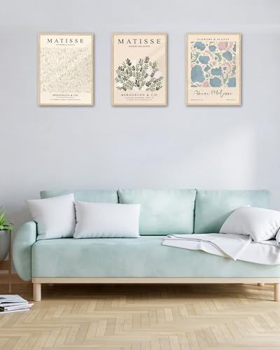 KensTro 12x16 Oak Picture Frames Set of 3 with Matisse Prints