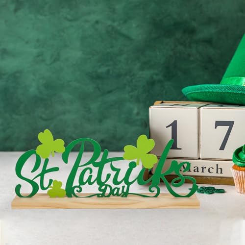 Metal Happy St. Patrick's Day Sign Decorations for Home Party Shelf Mantel