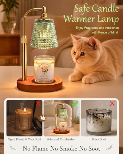 Candle Warmer Lamp with Timer, Birthday Gifts for Women,Green