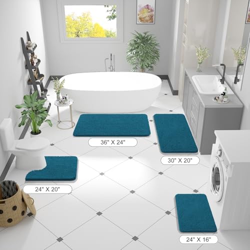 OLANLY Bathroom Runner Rugs 59x24, Extra Soft Absorbent Chenille Bath Rugs