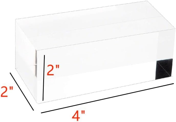 Polished Acrylic Cube Display Stand / 2 x 2 x 4 / Clear