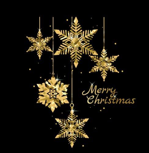 Christmas Tree Window Clings Stickers for Glass, Golden Christmas Snowflake Windows Static Stickers, DIY Wall Window Door Mural Showcase Decal Sticker (Style B)