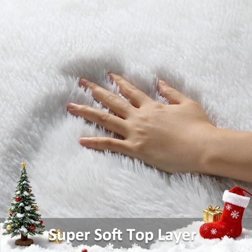 Ophanie 6x9 White Rugs for Living Room,Large Fluffy Shag Fuzzy Plush Soft Living Room Area Rugs,Floor Shaggy Carpets