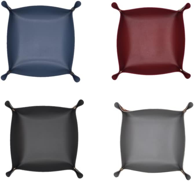 Valet Tray PU Leather Jewelry Tray for Women and Man Portable Catchall Travel Storage / Set of 4