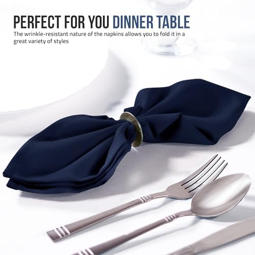 Utopia Home [12 Pack, Navy Blue] Cloth Napkins 20x20 Inches, 100% Polyester