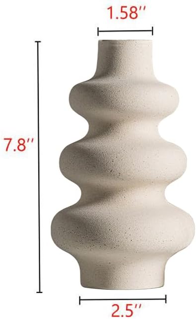 Ceramic Vase / Modern Dried Flower Vases / Off White D / Single Medium