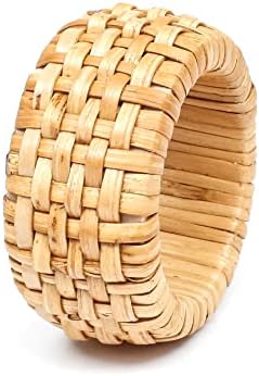 Lightnpro Natural Rattan Decorative Napkin Rings Set of 12, Serviette Napkin Rings Bulk for Party Decoration, Table Top Décor for Dinning Table, Everyday, Christmas, Easter Family Gatherings