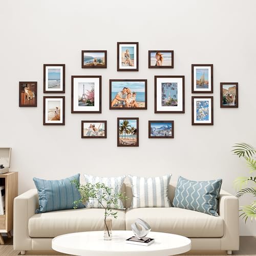 Vittanly 15 Pack Picture Frames Collage Wall Decor, Wall/Tabletop Display