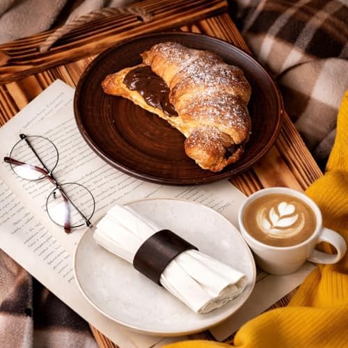 Handmade Black Plan Wooden Napkin Ring Made by Artisan Beautifully Crafted and Designed in India Set of 12