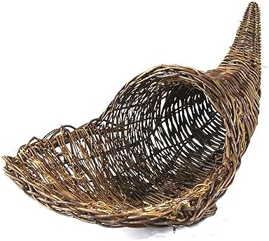 Large-Size Grapevine Cornucopia. The Inside Opening is 10 inches in Diameter so That You can fit Multiple Small Pumpkins, Fruits, Dried Leaves, Flowers, and/or Branches.