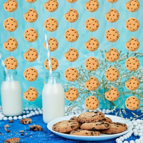 Xinnun 8 Pcs Cookie Party Decorations Chocolate Chip Cookie Banners Garland