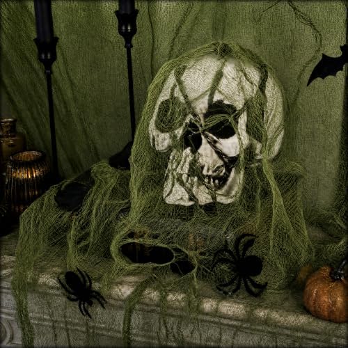 600 x 80 in Halloween Creepy Cloth for Yard and Outdoor Decorations, Green