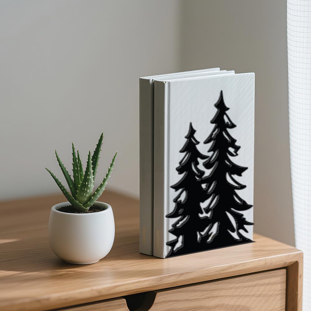 1 Pair Metal Decorative Bookend / Pine Tree