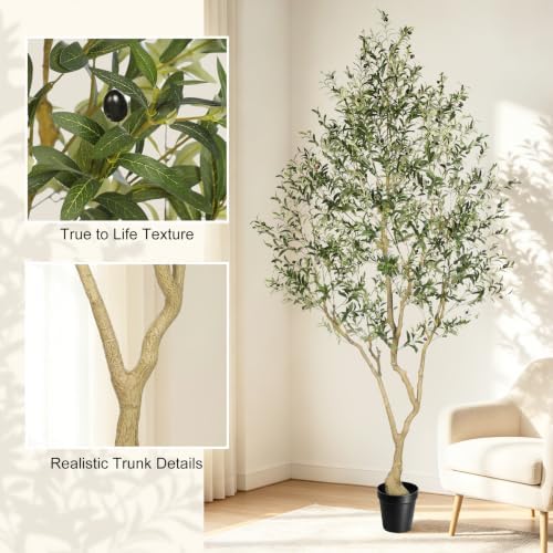 LYERSE Faux Olive Tree 9ft - Artificial Olive Tree Indoor for Home Decor