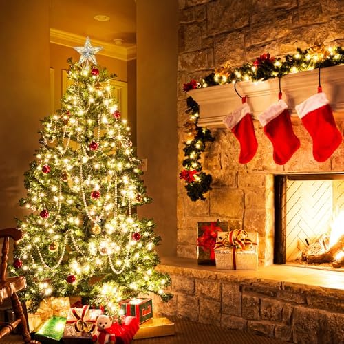 BrizLabs Star Christmas Tree Topper with 10 Lights, 9" Lighted Xmas Treetop