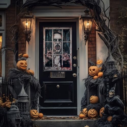 Halloween Window Decorations Scary Vampire Decor, 32" x 47"