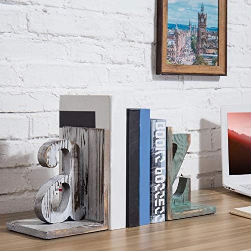 Wood Bookends / Book Ends / White