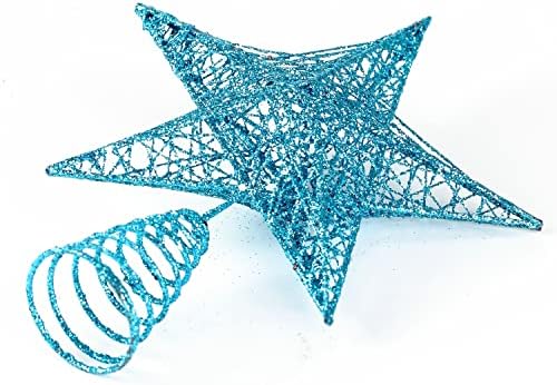 BinaryABC Iron Christmas Tree Star Topper,20cm Glittering Tree Topper