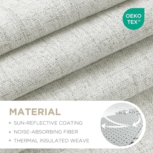 Joydeco Blackout Curtains for Bedroom - 100% Light Blocking 2 Panels Set White Drapes 37" W x 108" L, Thermal Insulated