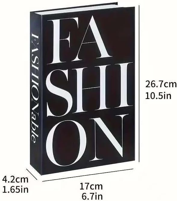 White Faux Books / Black / Set of 3