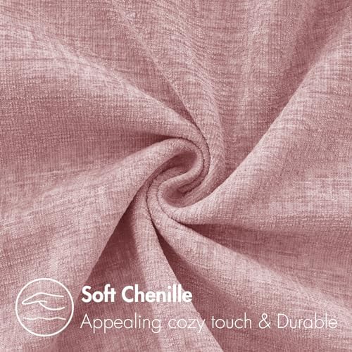 MIULEE Soft Chenille Throw Pillow Covers Blush Pink 20x20 Inch Pack of 2