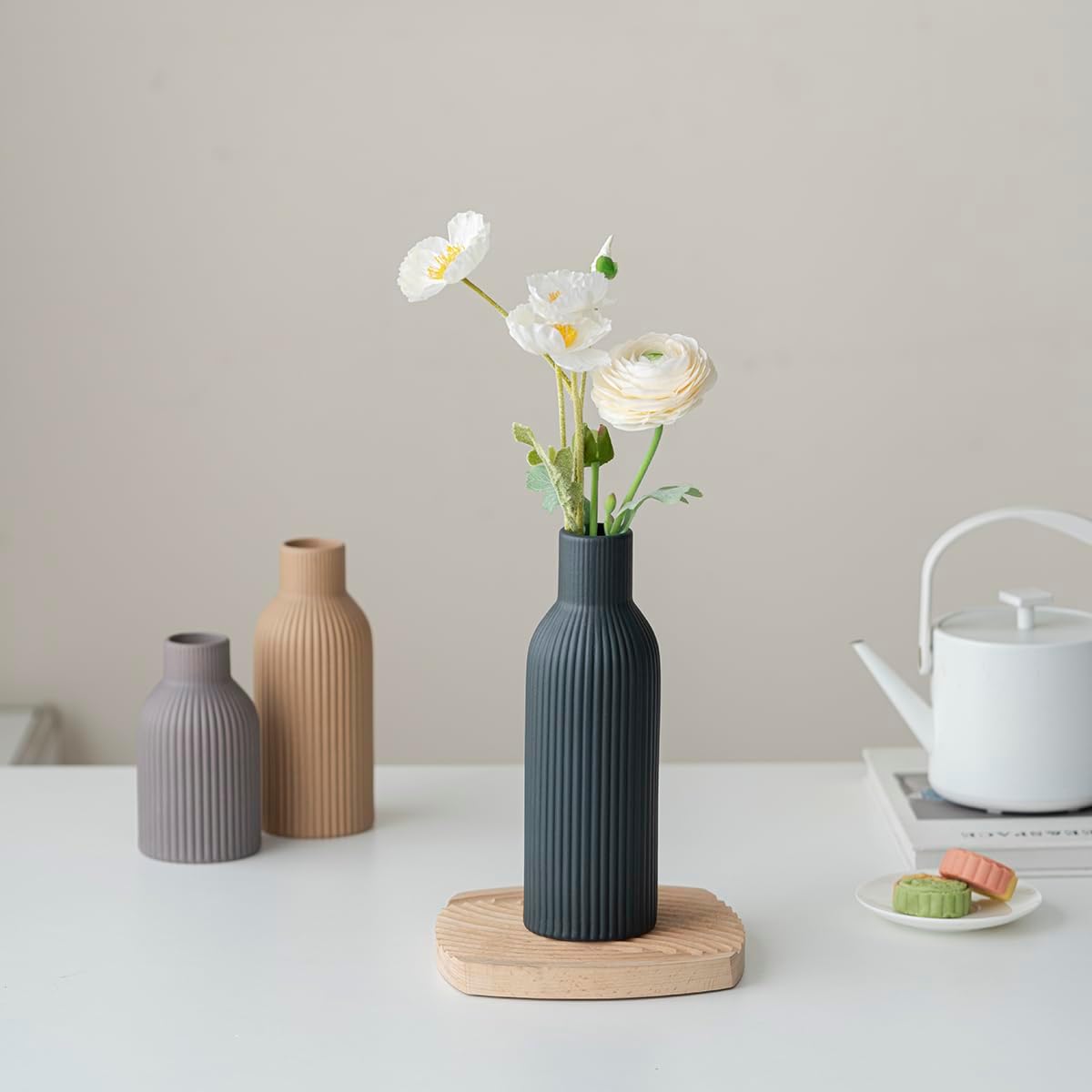 Modern Ceramic Vases / Black Mix / Set of 3