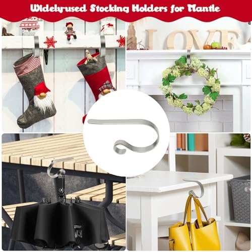 Christmas Stocking Holder, 4 Pack Stocking Holders For Mantle Fireplace