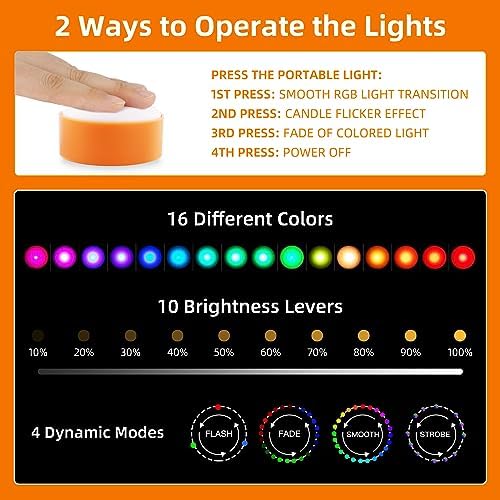 Litake Halloween Jack-O-Lantern Lights Color Changing Timer Pumpkin Lights