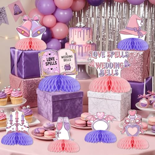 Love Spells And Wedding Bells Bachelorette Honeycomb Centerpieces
