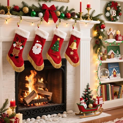 TAROSE Stocking Holders for Mantle,Christmas Home Fireplace Decoration
