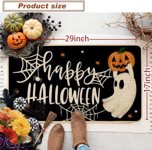 Baccessor Halloween Welcome Doormat Ghost Pumpkin 17x29 Inch