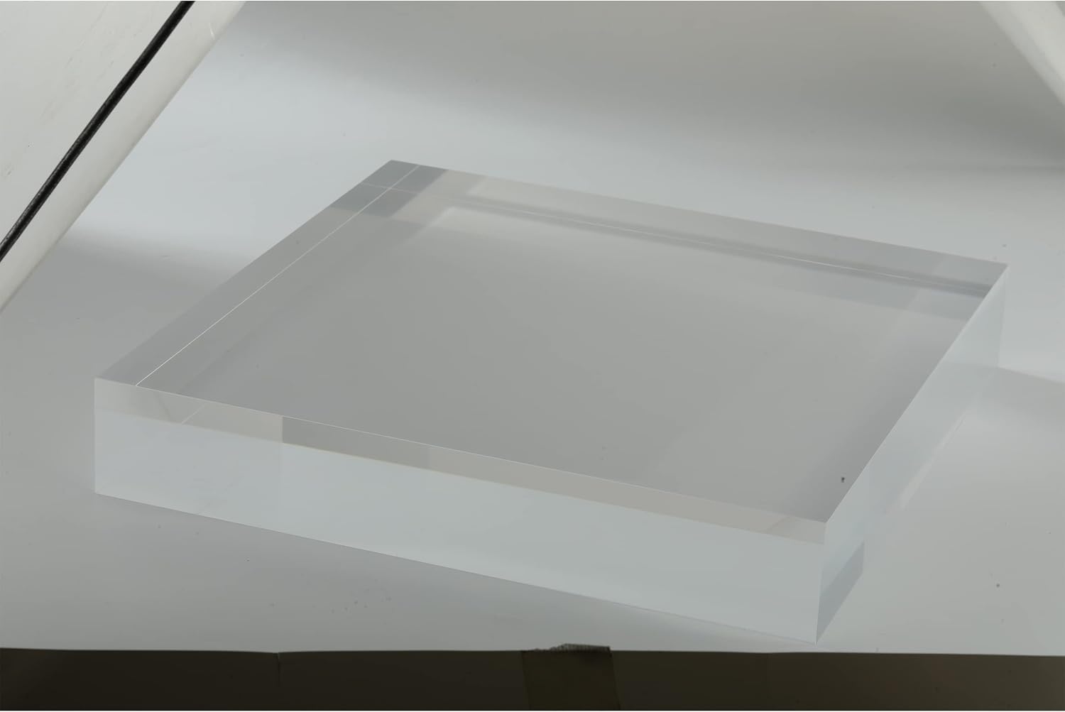 CiaoHER 2in Thickness Solid Acrylic Cube Display Block, 2" x 12" x 12" | Clear Polished, Pedestal Stand Riser, Solid
