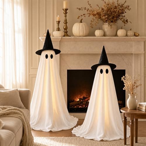 Halloween Decorations Indoor 2 Pack Light Up Ghosts