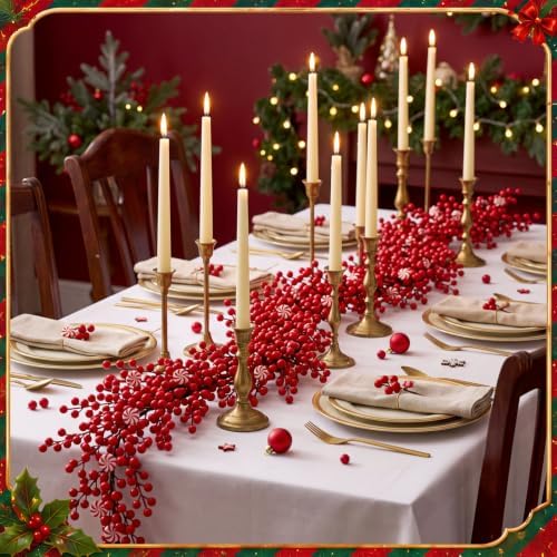 Thiccywoov 6 ft Christmas Candy Cane Garland for Mantel，Red and White