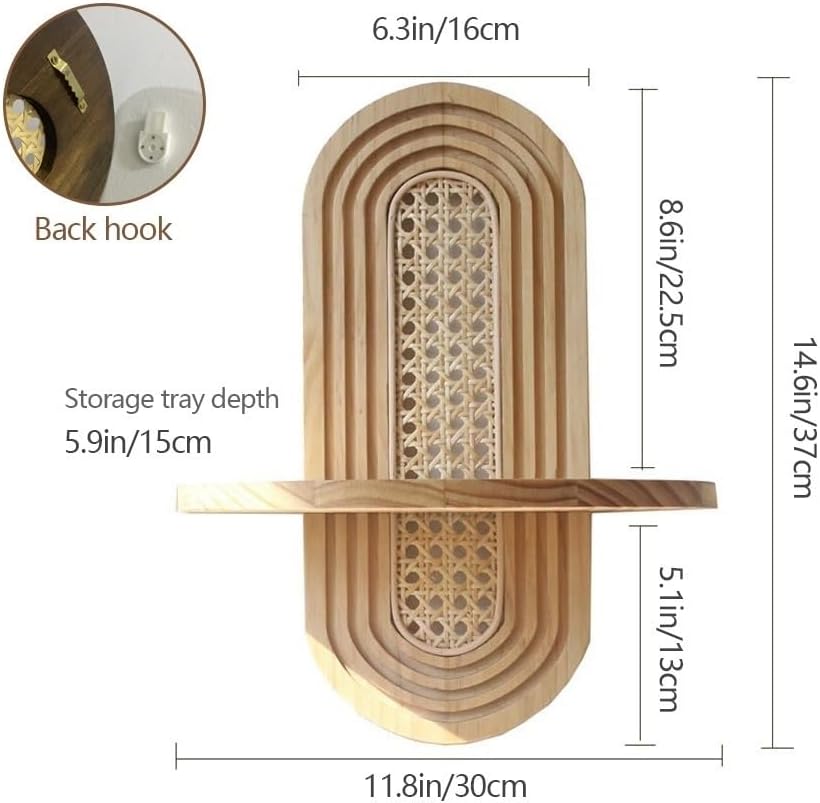Modern Rattan Wall Shelf / Nature