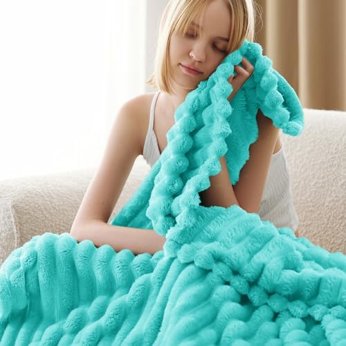 Bedsure Soft Throw Blanket for Couch Decor Gifts Blue Fog 50"x60"