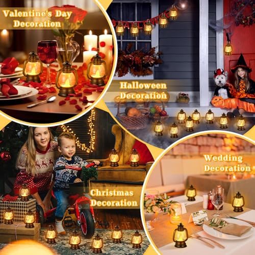 Ferraycle 72 Pcs Mini Lanterns Bulk 4 Inch Black Lamp Table Centerpieces