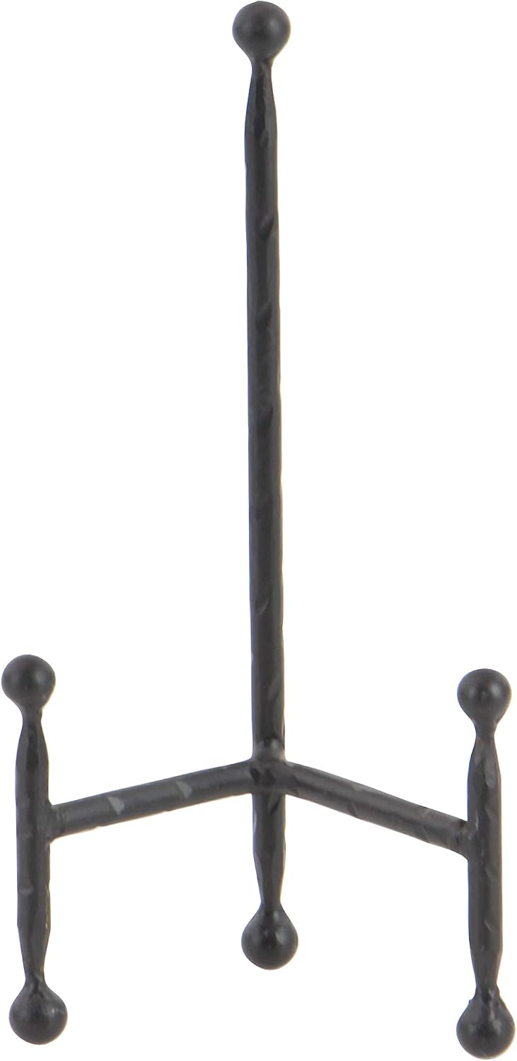 Deco 79 Metal Display Easel Tabletop Easel with Ball Details, Set of 3 Display Stand 12", 10", 8"H, Black